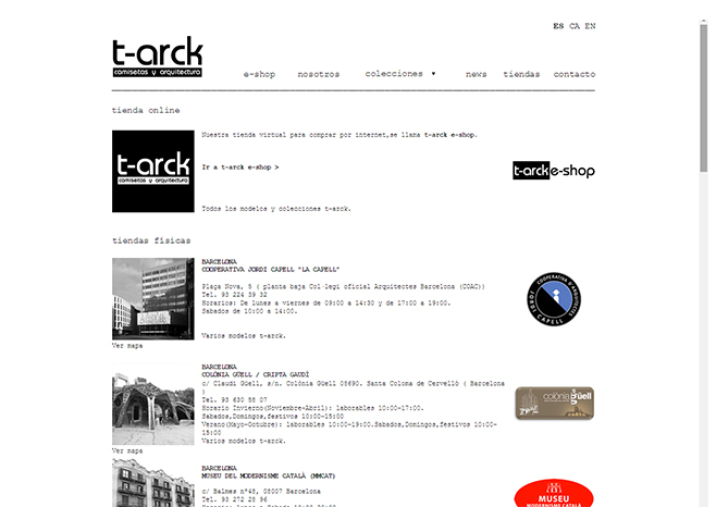 diseño web t-arck camisetas y arquitectura: tiendas